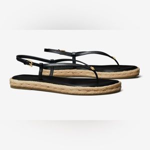 Tory Burch black espadrille sandals new with box and dust bag size 9